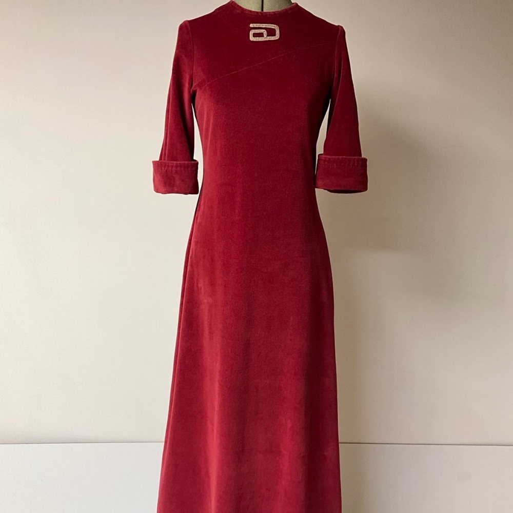 Vintage 1970’s Diamond Tea Company Velour House Gown – Union Made